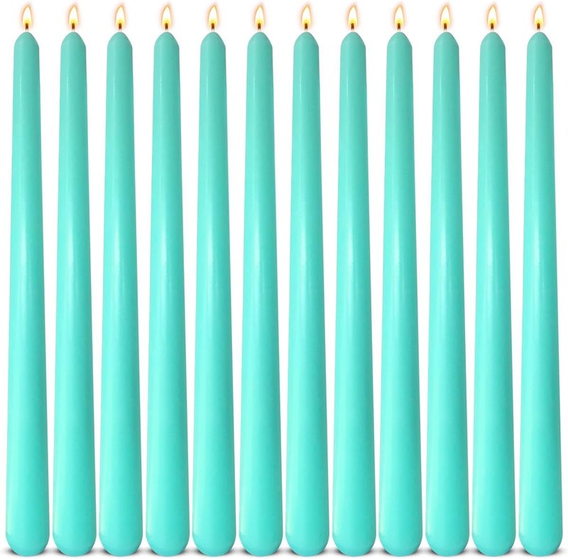 Sihuida 12-Pack Mint Green Taper Candles, 10 Inch Unscented Dripless Candlesticks, Long-Lasting Burn Time of 7-8 Hours, Perfect for Home Décor, Spring and St. Patrick's Day - Image 1